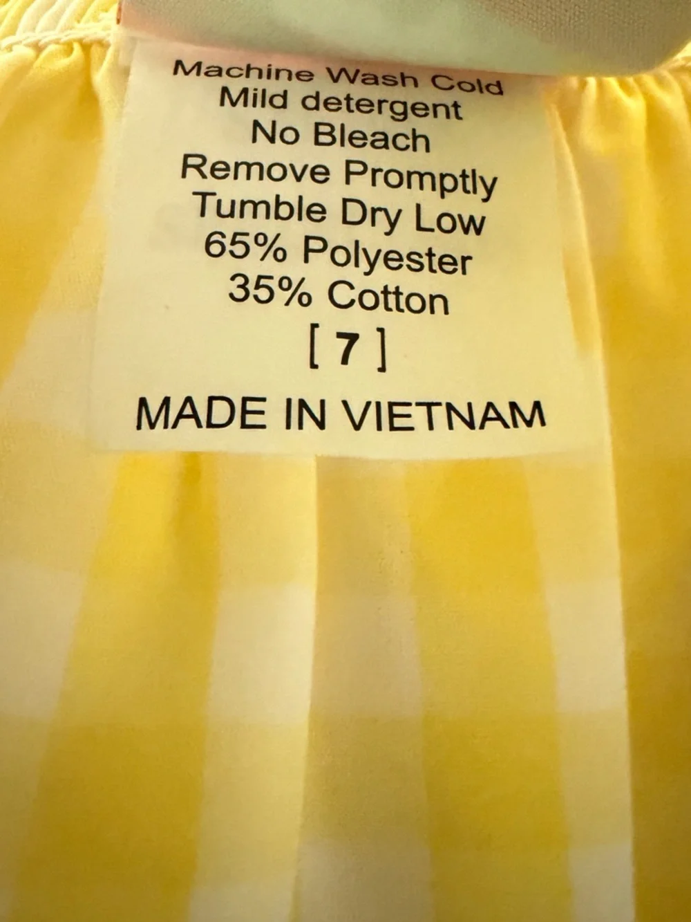 Yellow Gingham Smocked Girls' Skirt